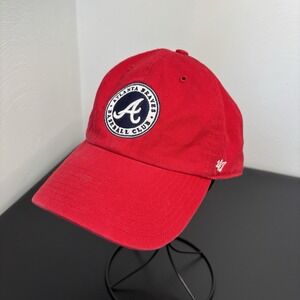 Atlanta Braves MLB '47 Hat Red Unisex Adjustable Strap Baseball Cap‎